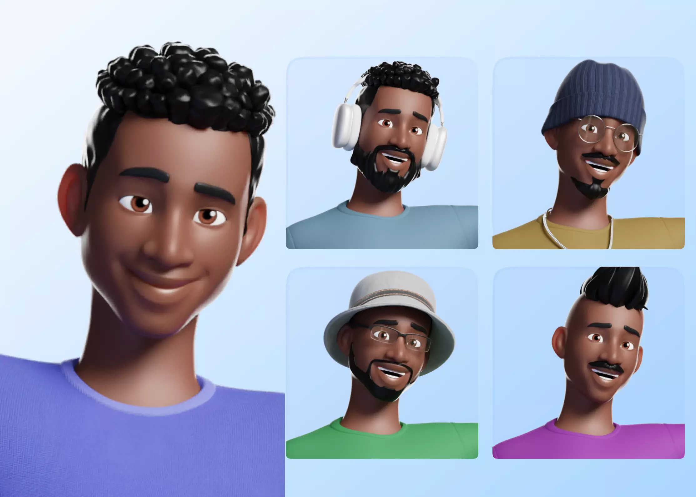 Customizable Black Man Character